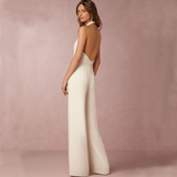 Elegant Jumpsuit Med Dyb V Hals Tidløs Stil