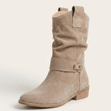 Bottines western femme souples effet daim