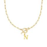 Collier maille trombone avec pendentif initiale