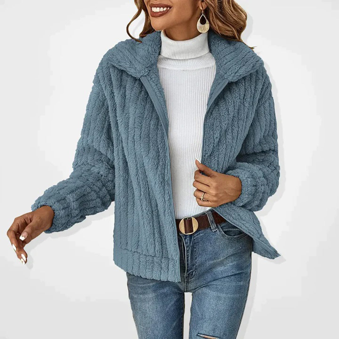 Joëlle | Gilet en Fleece Douillet Femme avec Zip et Col Montant
