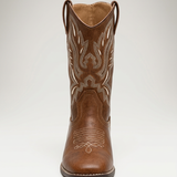 Bottes cowboy hautes brodées à talon bottier