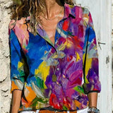 Blouse Imprimée à Col V