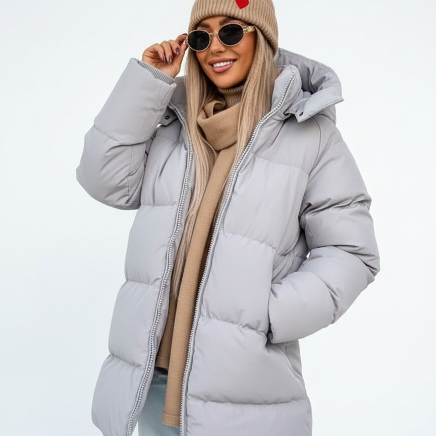 Doudoune Courte Capuche Rembourrée Confort Chaleur Moderne