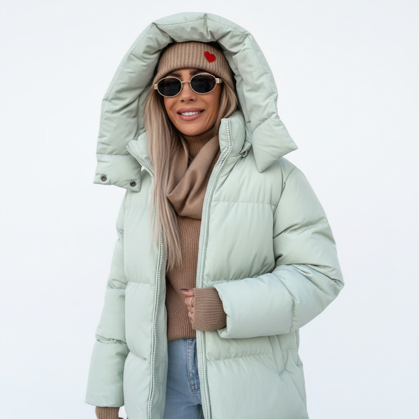 Doudoune Courte Capuche Rembourrée Confort Chaleur Moderne