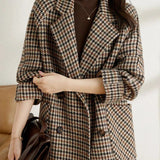 Blazer Long à Carreaux Femme – Veste Chic Oversize