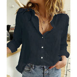 Blouse Imprimée Oiseaux Col V Manches Longues Chic