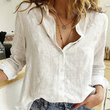 Blouse Imprimée Oiseaux Col V Manches Longues Chic