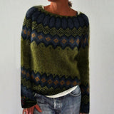 Pull Femme Motif Nordique Col Rond – Maille Hiver