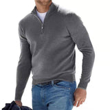 Émile – Pull col V en mérinos avec fermeture éclair pour homme