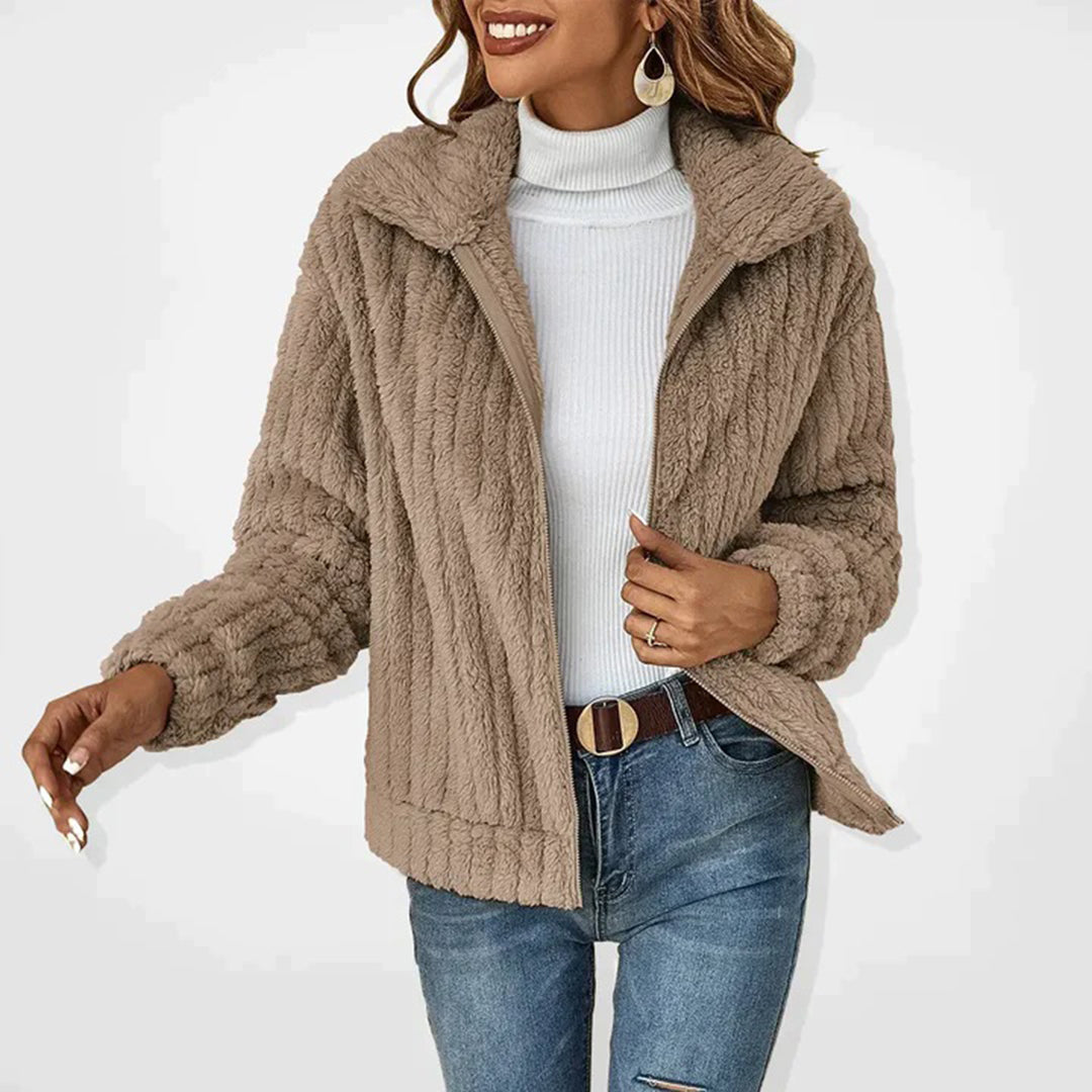 Joëlle | Gilet en Fleece Douillet Femme avec Zip et Col Montant