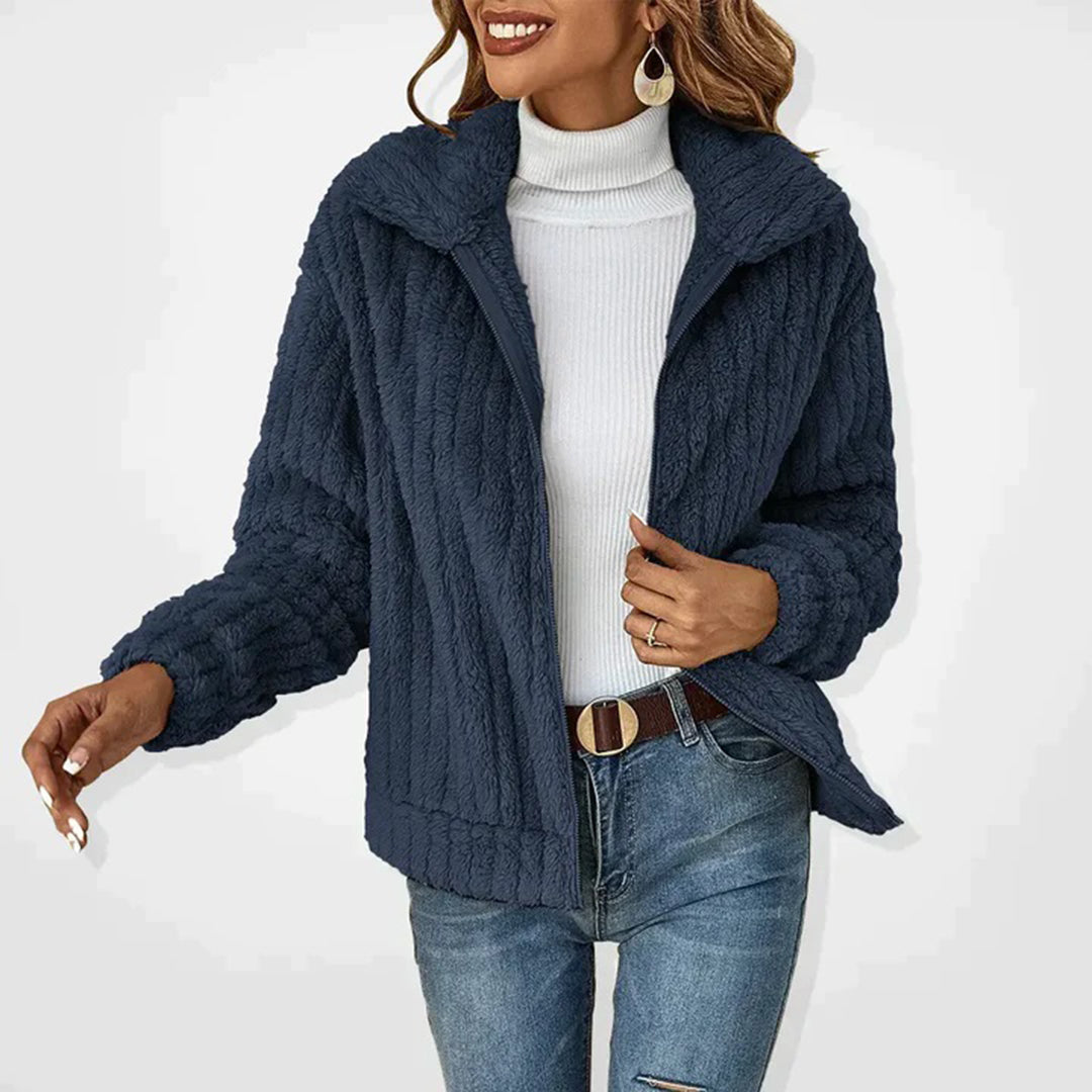 Joëlle | Gilet en Fleece Douillet Femme avec Zip et Col Montant