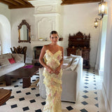 Robe Longue Femme Fleurie à Bretelles Fines
