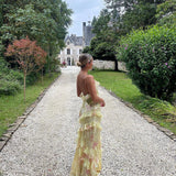 Robe Longue Femme Fleurie à Bretelles Fines