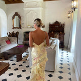 Robe Longue Femme Fleurie à Bretelles Fines