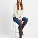 Bottes Hautes Cuir Boucle Talon Bas Style Classique Élégant
