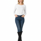Bottes Hautes Cuir Boucle Talon Bas Style Classique Élégant