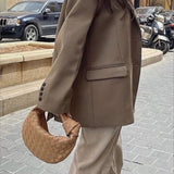 Sac hobo femme tressé à anse nouée