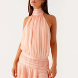 Robe Courte Dos Nu à Col Montant