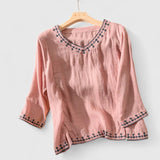 Blouse Ajourée à Manches Évasées