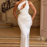 Robe Longue Asymétrique Drapée Élégance Prestige