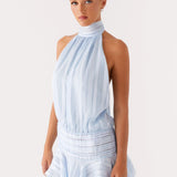 Robe Courte Dos Nu à Col Montant