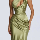 Robe Longue Asymétrique Drapée Élégance Prestige