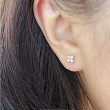 Boucles d'oreilles puces trèfle plaqué or 18K