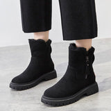 Bottines Fourrées Semelle Crantée Zip Confort Style Urbain