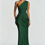 Robe Longue Asymétrique à Épaule Unique