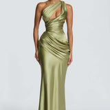 Robe Longue Asymétrique Drapée Élégance Prestige