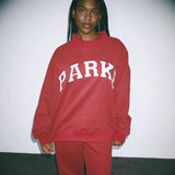 Sweat oversize femme col montant imprimé varsity