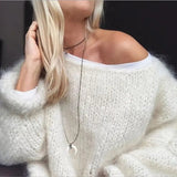 Pull Femme Col Bateau Maille Douce – Style Chic Décontracté