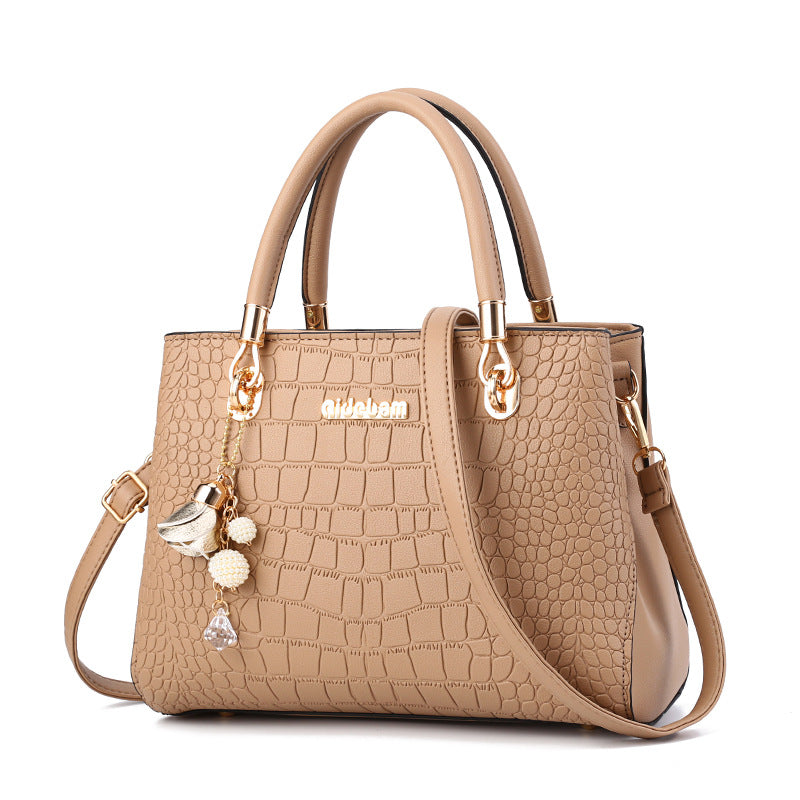 Sac à main femme effet croco avec bandoulière réglable