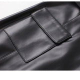 Jupe Midi Simili Cuir Taille Ceinturée Élégance Moderne