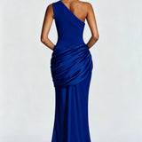 Robe Longue Asymétrique à Épaule Unique