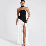 Robe Femme Longue Bustier Fendue Élégante