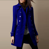 Manteau Femme Double Boutonnage Élégant Mi Long