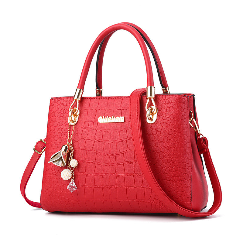 Sac à main femme effet croco avec bandoulière réglable
