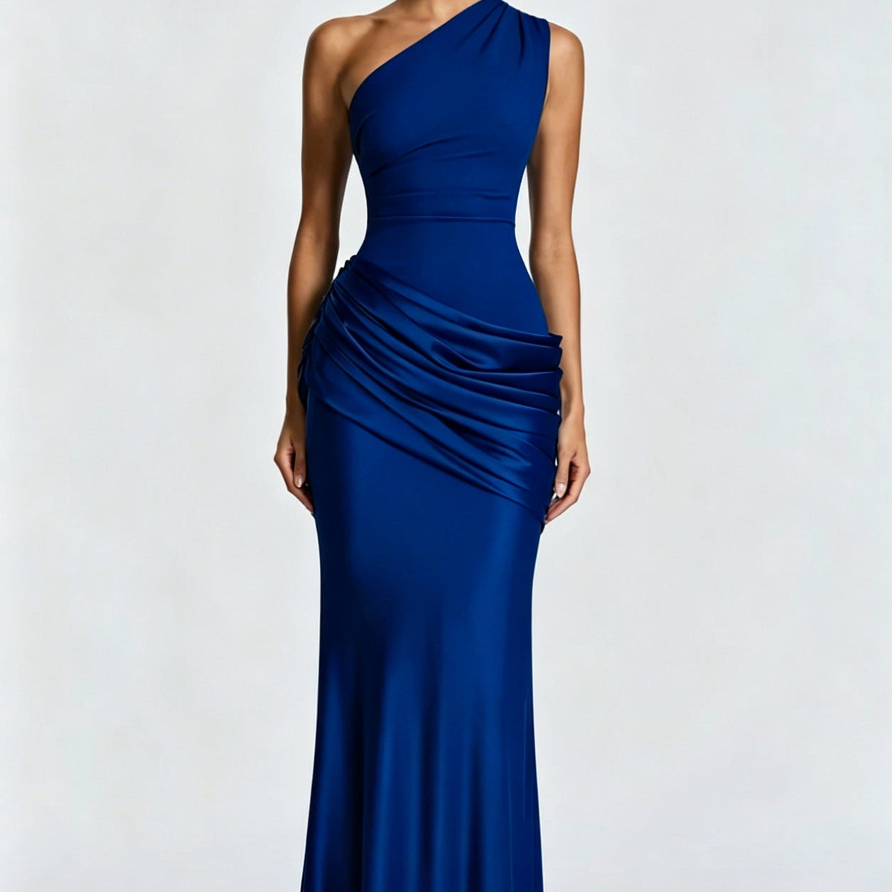 Robe Longue Asymétrique à Épaule Unique
