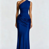Robe Longue Asymétrique à Épaule Unique