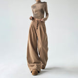 Pantalon Oversize Taille Haute Coupe Large Style Moderne
