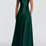 Robe Longue Satinée à Bretelles Fines