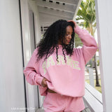 Sweat oversize femme col montant imprimé varsity