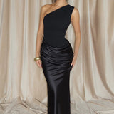 Robe Longue Asymétrique à Épaule Unique