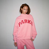 Sweat oversize femme col montant imprimé varsity