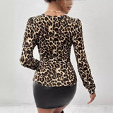 Robe Courte Léopard Dentelle Jupe Effet Cuir Sexy Chic