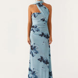 Robe Longue Asymétrique à Épaule Unique