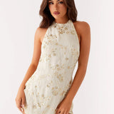 Robe Courte Fleurie Dos Nu