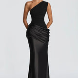 Robe Longue Asymétrique à Épaule Unique