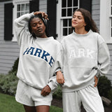 Sweat oversize femme col montant imprimé varsity